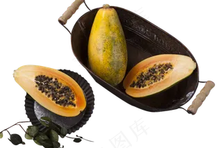 多个木瓜水果食物