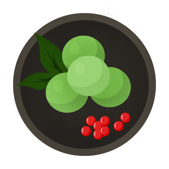 立体青团装饰插画