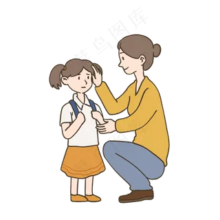 5月12母亲节妈妈抚摸女儿免抠