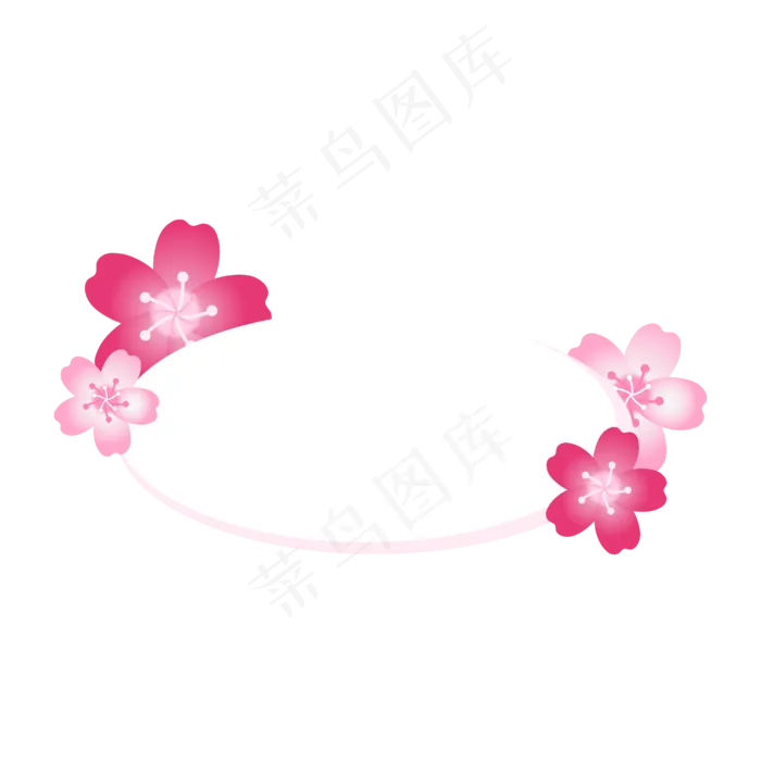 樱花椭圆形粉色边框(4167*4167px 300 dpi )ai矢量模版下载