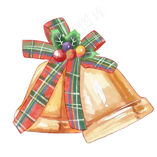 圣诞铃铛装饰物水彩,免抠元素