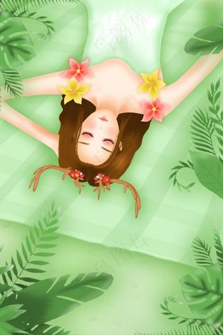 一个人躺在草地上