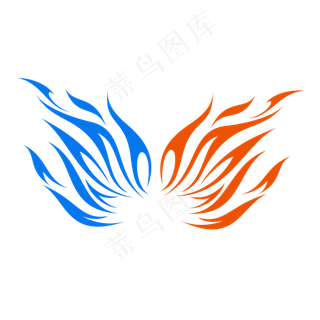 矢量火焰形状火焰翅膀,免抠元素