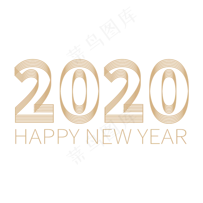 元旦新年金色2020(4167*4167px 	      )ai矢量模版下载