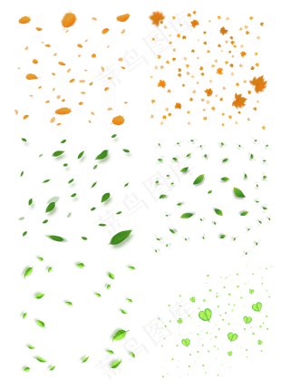 植物树叶叶子漂浮气氛电商装饰免