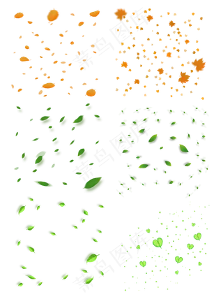 植物树叶叶子漂浮气氛电商装饰免
