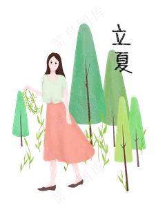 夏季公园游玩女孩