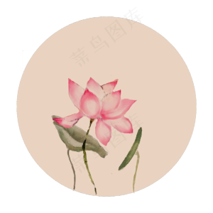 中国风古典古风荷花矢量图