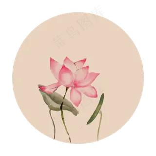 中国风古典古风荷花矢量图