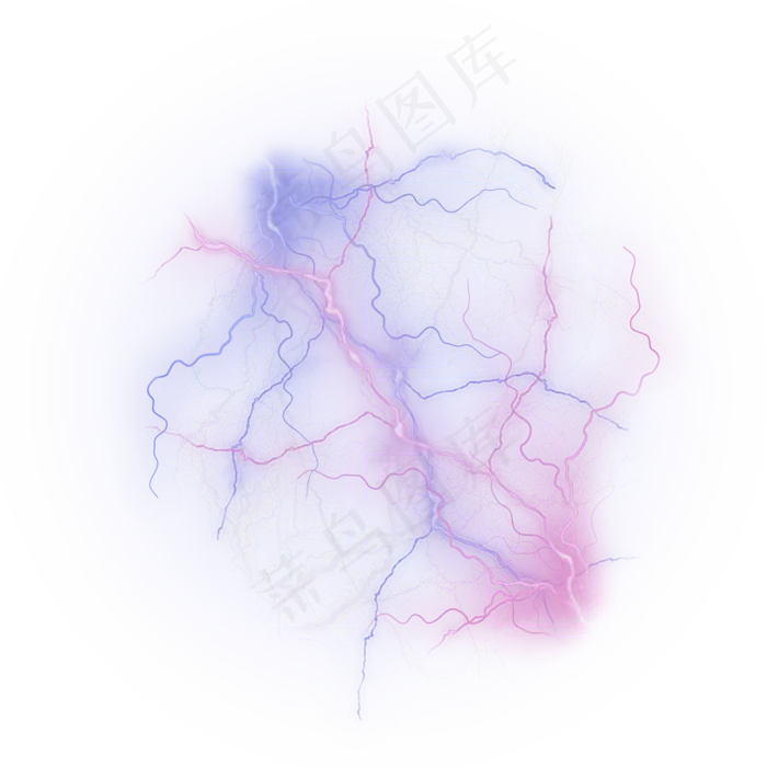 炫酷闪电蓝色紫色字母R(3000X3000(DPI:300))psd模版下载