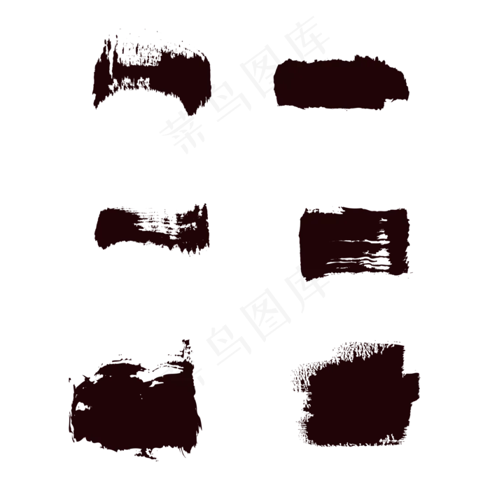 矢量黑色毛笔水墨笔画(2000X2000(DPI:300))ai矢量模版下载