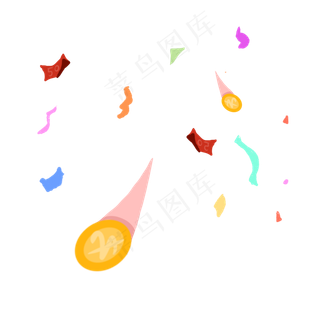 彩带漂浮优惠券素材