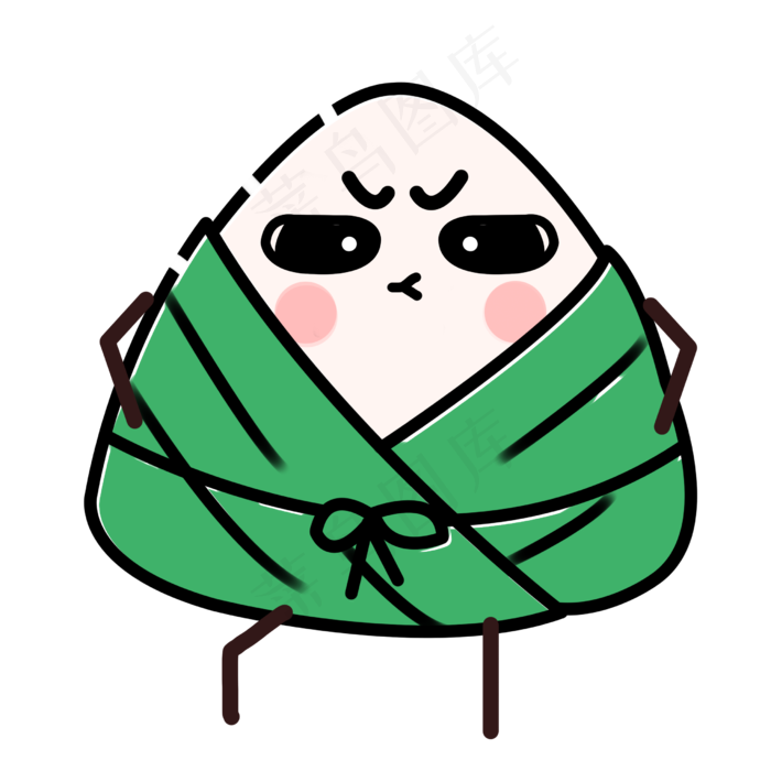 端午节习俗物件小萌物粽子愤怒