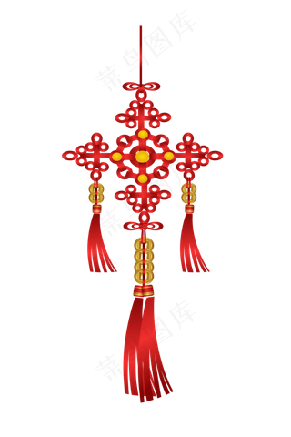 铜钱中国结挂饰,免抠元素