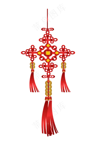 铜钱中国结挂饰,免抠元素