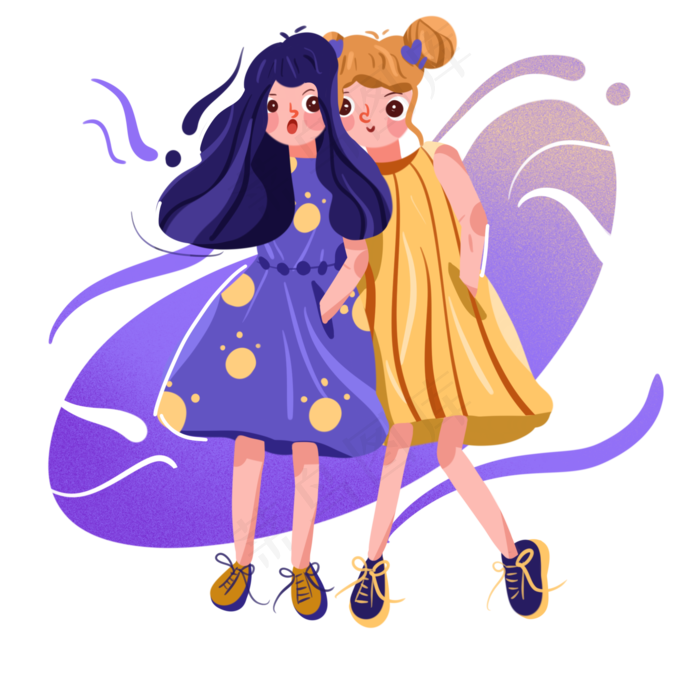 儿童节手插兜穿裙子的女孩