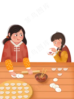除夕新年小年包饺子,免抠元素