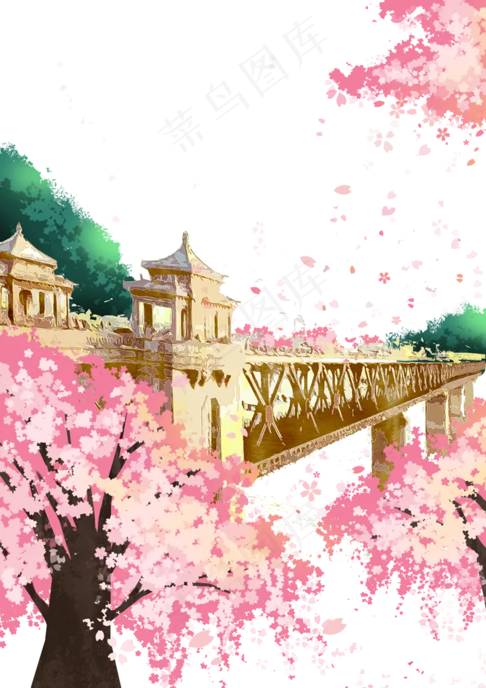 春暖花开的武汉樱花(2480X3508(DPI:300))psd模版下载