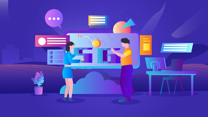 5G手机科技商务办公