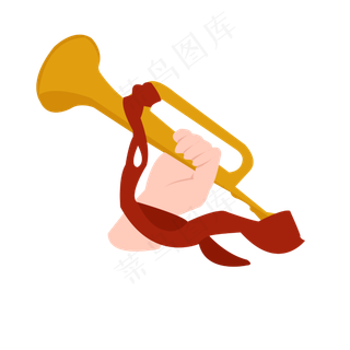 举起号角矢量图