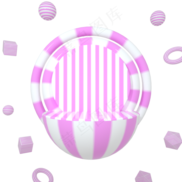 c4d粉白色漂浮舞台表白节情人(2000X2000)