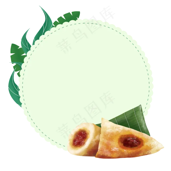 绿色圆形端午节边框(3000X3000(DPI:300))psd模版下载