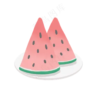 盘子里的两块西瓜