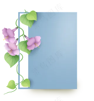 立体春天夕颜花标题框