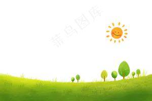 手绘清新可爱草地png免抠图,免抠元素