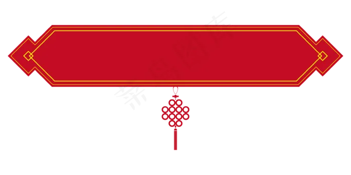 中国风中国结红色标签,免抠元素(3543*1772px 300 dpi )ai矢量模版下载