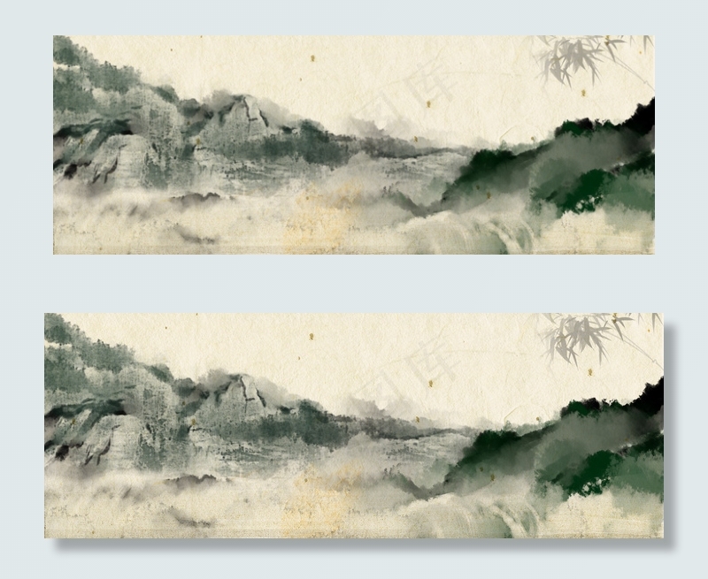 淡雅水墨意境海报背景