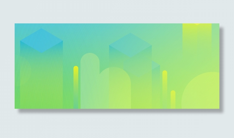 简约大气不规则图形绿色渐变扁平背景