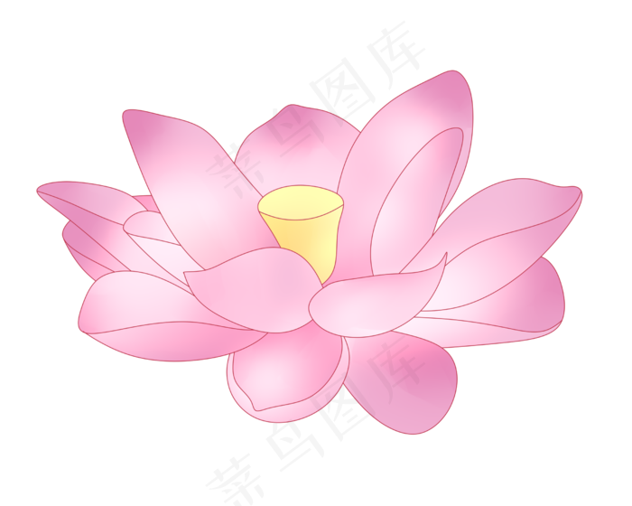 一朵紫色荷花插图(2500X2000(DPI:299))psd模版下载