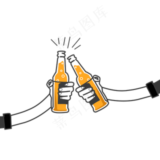 夏日冷饮干杯插图,免抠元素