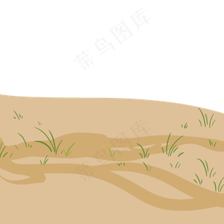 卡通灰色的土地植物免抠图