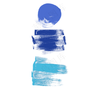 矢量蓝色动感笔刷墨迹图