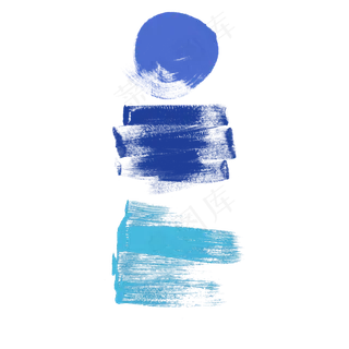 矢量蓝色动感笔刷墨迹图