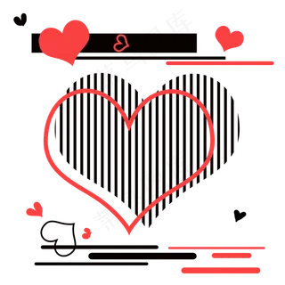 母亲节波普几何爱心PNG图片