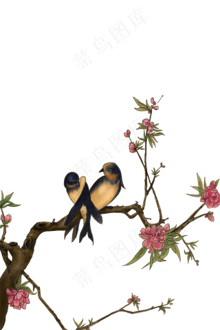 春天鸟类中国风燕子,免抠元素
