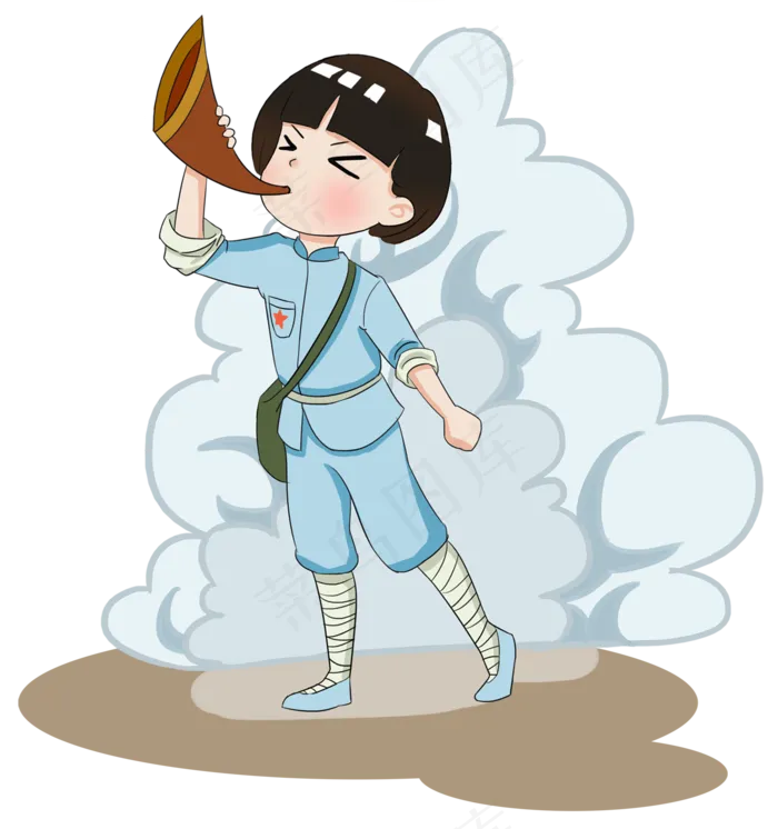红军硝烟中吹号角(1576X1680(DPI:300))psd模版下载