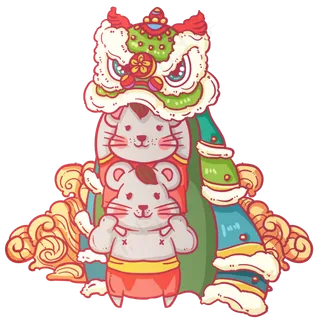 舞狮新年喜庆,免抠元素