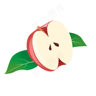 半个写实手绘水晶水果苹果psd