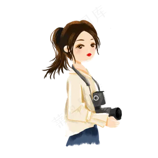 女神节职业女性摄影师,免抠元素