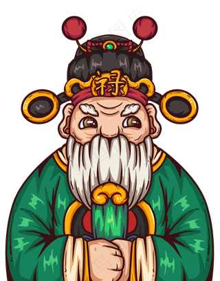 国潮风格老人福禄寿喜神仙禄