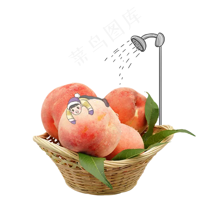 创意水蜜桃水果(2000X2000(DPI:72))psd模版下载