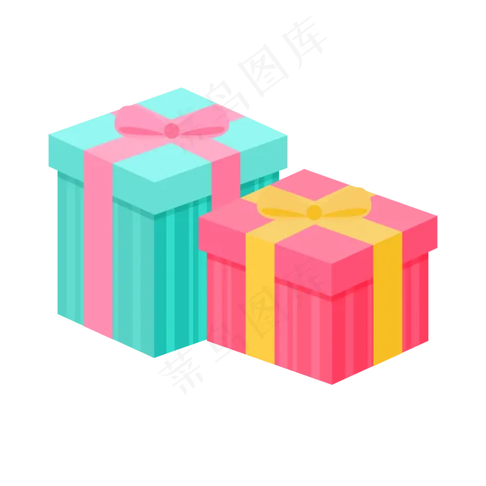 七夕情人节教师节礼物礼盒png,免抠元素(7087*7087px 300 dpi )ai矢量模版下载
