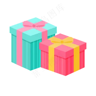 七夕情人节教师节礼物礼盒png,免抠元素