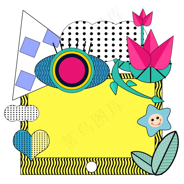 彩色不规则装饰图案(2000X2000(DPI:300))psd模版下载