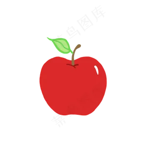平面简单红苹果PNG,免抠元素