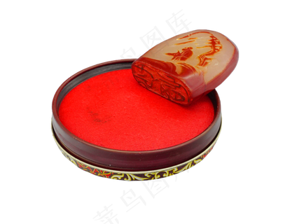 红色印章印泥